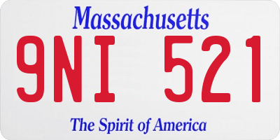 MA license plate 9NI521