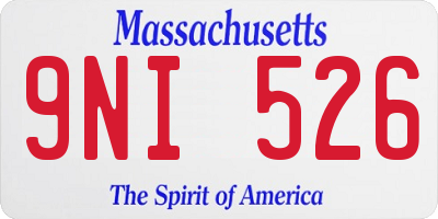 MA license plate 9NI526