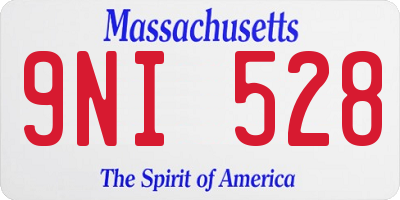 MA license plate 9NI528