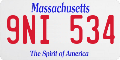 MA license plate 9NI534