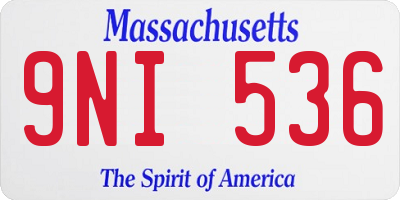 MA license plate 9NI536