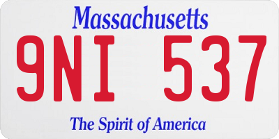 MA license plate 9NI537