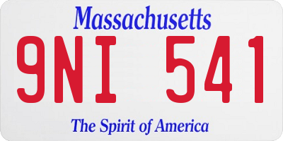 MA license plate 9NI541