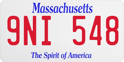 MA license plate 9NI548