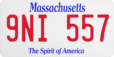 MA license plate 9NI557