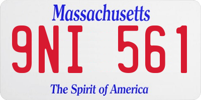 MA license plate 9NI561