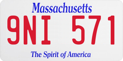 MA license plate 9NI571