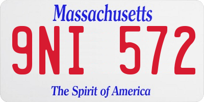 MA license plate 9NI572