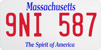 MA license plate 9NI587