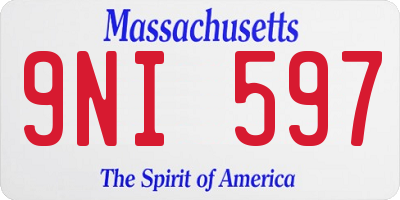 MA license plate 9NI597