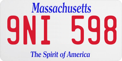 MA license plate 9NI598