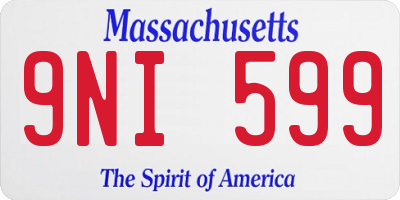 MA license plate 9NI599