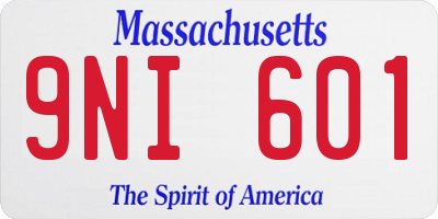 MA license plate 9NI601
