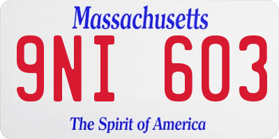 MA license plate 9NI603