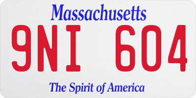 MA license plate 9NI604
