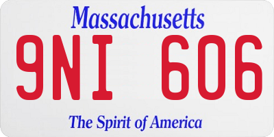 MA license plate 9NI606