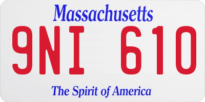 MA license plate 9NI610