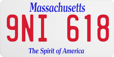 MA license plate 9NI618