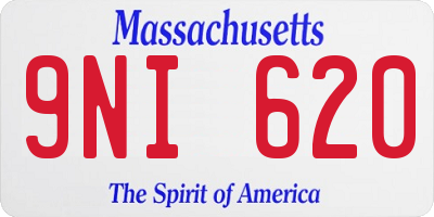 MA license plate 9NI620