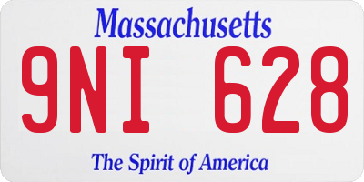 MA license plate 9NI628