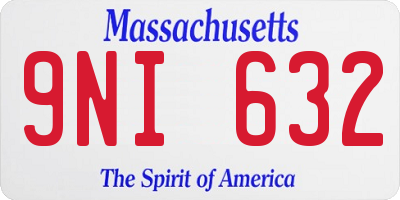 MA license plate 9NI632