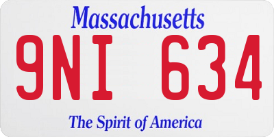MA license plate 9NI634