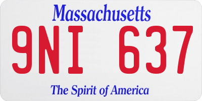 MA license plate 9NI637