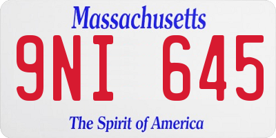 MA license plate 9NI645