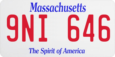 MA license plate 9NI646