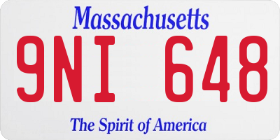 MA license plate 9NI648