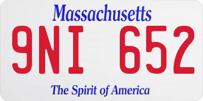 MA license plate 9NI652