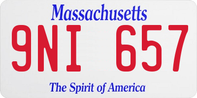 MA license plate 9NI657