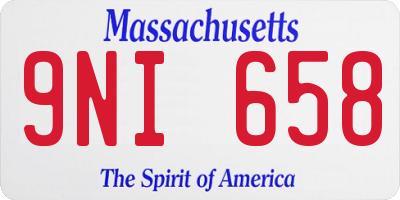 MA license plate 9NI658