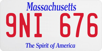 MA license plate 9NI676