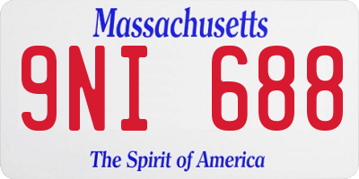 MA license plate 9NI688