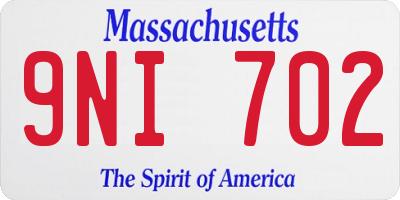 MA license plate 9NI702