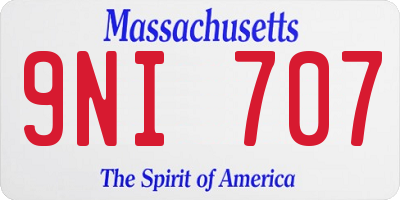 MA license plate 9NI707