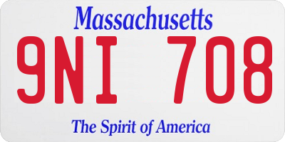 MA license plate 9NI708