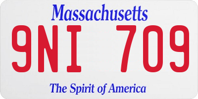 MA license plate 9NI709