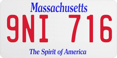 MA license plate 9NI716