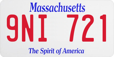MA license plate 9NI721