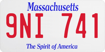 MA license plate 9NI741
