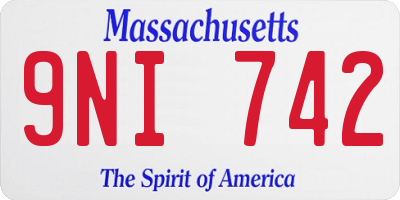 MA license plate 9NI742