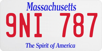 MA license plate 9NI787