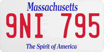 MA license plate 9NI795