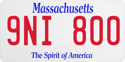 MA license plate 9NI800