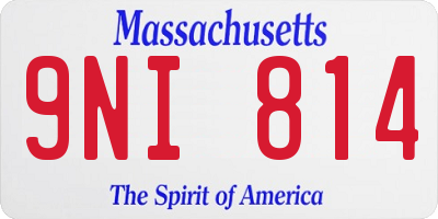 MA license plate 9NI814
