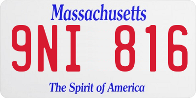 MA license plate 9NI816