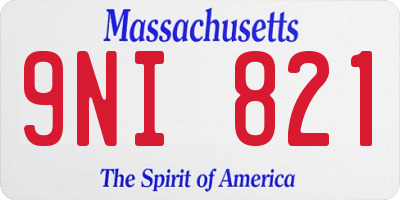 MA license plate 9NI821