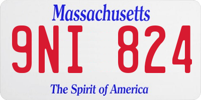MA license plate 9NI824